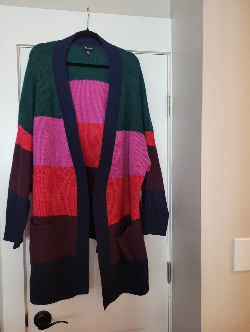 Torrid Vegan Cashmere Open Front Cardigan Colorful Multi Stripe Size 4x